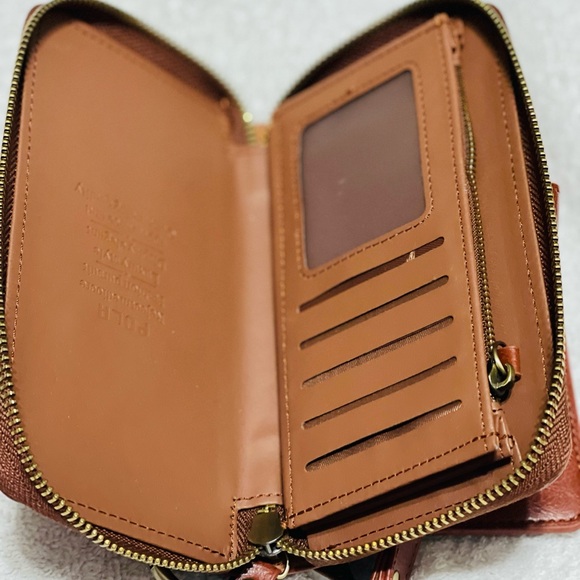 Leather Wristlet - tan - Picture 2 of 4